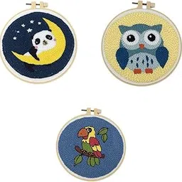 Enakshi® 3 Set Animal Punch Needle Kits with Punch Embroidery Pen DIY Crafts|Crafts | Needlecrafts & Yarn | Embroidery & Stitch | Hand Embroidery Kits | Punch Needle Kits-image-16