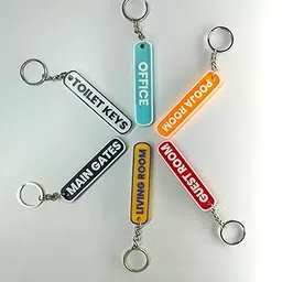 Room Key Organizer Set, 3D Printed Multi-Color Labels for Home and Hotel, 6 Keychains with Metal Rings, 9x2x1 cm, Pre-Labeled Room Tags-image-34