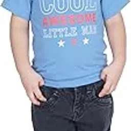 Kidzo T-Shirt for Baby Boys | Cotton Combed | Bright Blue | 3-4 Years | KIDS14449-picture-16