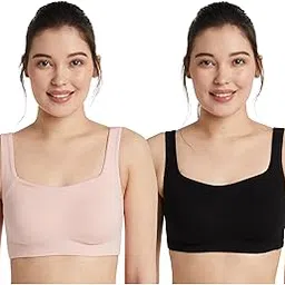 amazon brand - symbol Wire Free Pack of 2 Slip On Bra for Womens | Full Coverage | Non Padded |Non Wired | Cotton Strech-picture-12