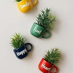 Ceramic Half Cup Wall Planter Set of Four.-picture-10