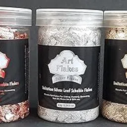 MSGH Foil Flakes for Resin, Imitation Foil Flakes Metallic Leaf for Nails, Painting, Crafts, Slime and Resin Jewelry Making (Golden, Silver, Copper Foil Flakes)-picture-52