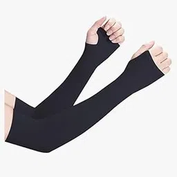 jusawesm FANCYDUPATTA Cotton Arm Sleeve For Men & Women (Free, Black)-picture-24