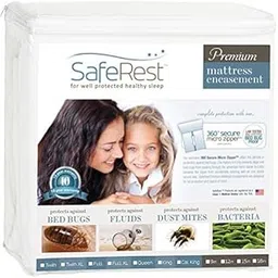 SafeRest Zippered Mattress Encasement - Lab Tested Bed Bug Proof, Dust Mite and Waterproof - Breathable, Noiseless and Vinyl Free (Fits 9-12 in. H) - Queen Size-picture-17