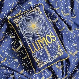 Official Harry Potter Lumos 100% Cotton Shape Cushion for Kids for Boys & Girls Harry Potter Gift for Potterheads - Blue & Gold (Size:10.5 x 18 Inches)-image-14