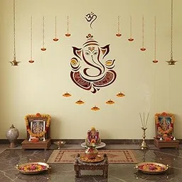 Shree Ganesh Wall Sticker Colourful, Ganpati Bappa Mural Art Decal for Bedroom, Living Room, Office, Home Decor (Multi-Colour,Self-Adhesive, Peel & Stick, Vinyl) (Large - 160 x 140 cm)-picture-16