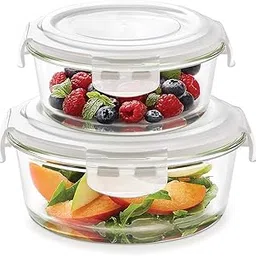 Borosil Klip-N-Store Set of 2 Microwave & Oven Safe Gift Set, Glass Storage Container, 240ml & 400ml Round, with Air Tight Lid (Transparent)-picture-10