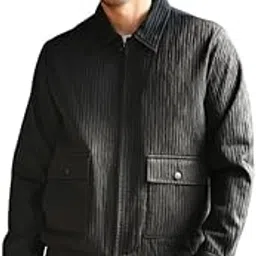 campus sutra Men Jacket | Point Collar, Long Button-Cuff Sleeves | Zipper, Ribbed-Straight Hem | Solid Textured | Woven Fabric For Casual & | Midnight Black-picture-14