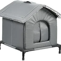MERISHOPP Outdoor Cat House Pet Supplies Insulated Pet House for Winter Backyard Porch S-picture-15