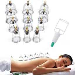 H&HGOLDI Massage Cans Cups Chinese Vacuum Cupping Kit Pull Out Vacuum Apparatus Therapy Relax Massagers (Clear, Transparent) - Pack of 12Pcs-picture-24