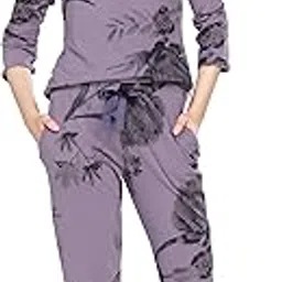 zeyo Night Suit for Women's Floral Printed Cotton Night Dress of Top and Pajama Set 5789-picture-44