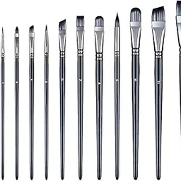 12PCS Artist Paint Brush Set Multi-Functional Brushes for Watercolor Acrylic Gouache Oil Tempera Painting Includes Short Handle Nylon Flat Peak Brushes Ideal for Artists Students Art Projects-picture-15