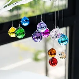 30mm Handmade Feng Shui Faceted Decor 15pcs Crystal Ball Prism Multi-Color Hanging Pendant Suncatcher-picture-19