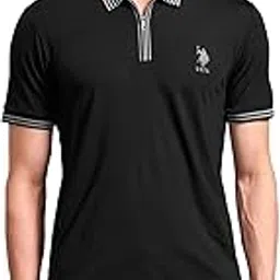 u.s. polo assn. denim co. Men's Solid Slim Fit Polo Shirt (UDTSH3468_Black-picture-22