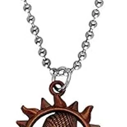 m men style Chhatrapati Shivaji Maharaj Rajmudra Sunshape Locket Pendant Necklace Chain For Men And Women-picture-45