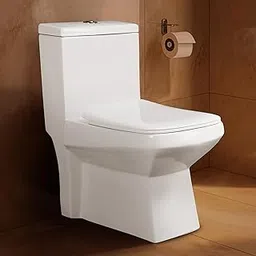 Hindware Italian Collection Enigma One Piece Floor Mount Western Commode for Bathroom | Made of Ceramic | S-300 Trap | Soft Close | Star White | Geometric Shape | Floor Mount Ewc | 10-Year Warranty-image-13