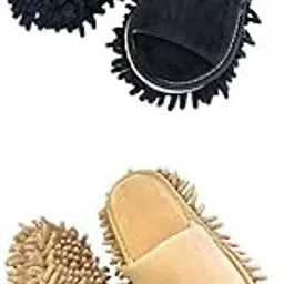 2Pcs Mop Slippers Soft Household Cleaning Shoes for Floor Black Beige|Home & Garden|Household Supplies & Cleaning|Carpet & Floor Sweepers-picture-16
