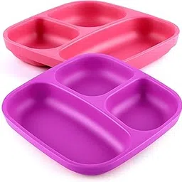 Get Fresh PLA Split Children's Plate Set - 2 Pieces Melamine-Free Microwave Safe Split Children's Tableware - Stackable BPA-Free Children's Plates - Reusable Dishwasher Safe Plate for Children-image-63