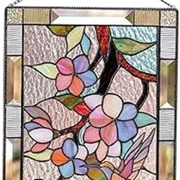 CLUB BOLLYWOOD Stained Glass Rectangle Window Panel Suncatcher Wall Decor Cherry | Home & Garden | Home D?©Cor | Suncatchers & Mobiles | Suncatchers & Mobiles image 1