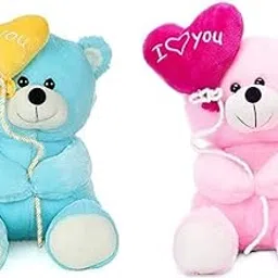 Naturex Blue and Pink Balloon Teddy Soft Toy for Kids Aged 2-7 Years-picture-11
