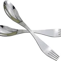 TimBuk2 Stainless Steel 2-in-1 Fork and Spoon Combination| Spork Spoon| Fork Combo Utensil |Cutlery Utensil Picnic Gadget Spork Flatware Utensil – 17 cm, 1.5mm Thick Pack of 4-picture-28