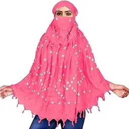 Stylish Printed Pattern Fancy Scarf With Sun Protection Cover Face Cotton Mask for Women's and GirlsS53Pink_A86-picture-40