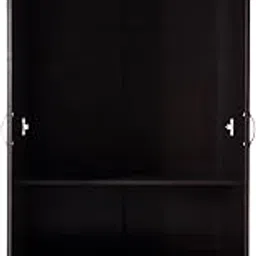 Modern Wardrobe Cabinet, 181 cm Height, 80 cm Width, Espresso Brown, 2-Door with Hanging Rod and Shelves-picture-25