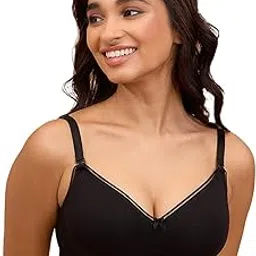 nykd Women Cotton By Nykaa Deep Neck Non Padded Non Wired Bra With Low Back - Nyb391 - Black, 38D-picture-31