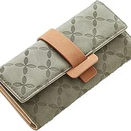 digital shoppy Green Women's Wallet – Large Capacity Student Purse with Strap Closure 19 x 9.5 x 2.3 cm-picture-44