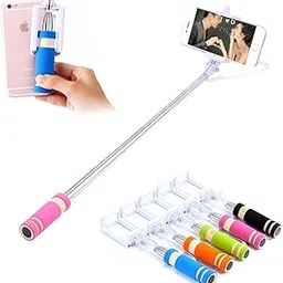 Kapa Pocket Mini Monopod Extendable Foldable Aux Wired Selfie Stick for iPhone Samsung and Other Smartphones (Color May Vary)-picture-11