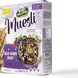 GO HEALTHY Muesli Seed Berry Blast 400g Box | High-Fiber & Protein Cereal | Packed with Super Seeds & Real Berries | Nutritious Breakfast & Healthy Snack-picture-13