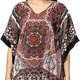 cloth haus india Women's || Brown Floral Printed || Velvet Fabric || Short Kaftan || Knee Length || Kaftan for Women || Kaftan Sleeves || V-Neck Kaftan-picture-29