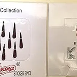 Kalpana Card Bindi Long Tilak Maroon Black Border Size -5 (Pack of 12)-picture-24