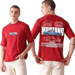 starton apparel Premium Oversized T-Shirt for Men, 100% Cotton Drop Shoulder Car1 Graphic Front and Back Printed-picture-12