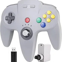 2.4 GHz Wireless N64 Switch Online Controller, USB Receiver & N64 Receiver, Compatible with Windows PC Laptop iOS Mac Raspberry Pi, N64 / Switch Online/NSO - (Rechargeable) (Plug and Play) Gray-picture-15