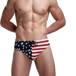 banana bucket Men's America Flag Stars Low Rise Swimwear Bikini Briefs Beach Swimsuit-picture-41