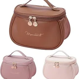 Penario Mini Leather Cosmetic Bag – Stylish, Travel-Friendly & Perfect for Makeup Organization | Beauty Product, Skincare Product and Travel Essential Organizer & Holder Zippered Pouch/Bag-picture-16