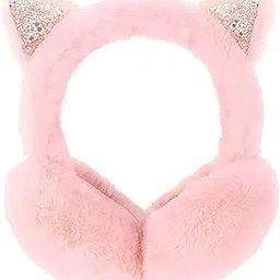 Kids Plush Multi Pink Earmuff with Cute Animal Ears – Soft Warm Winter Ear Warmer for Girls | Fluffy Furry Earmuffs for Cold Weather-picture-31