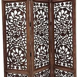 Seemza Craft Wooden Room Divider – 3 Panel, 6 Ft Height | Handcrafted Wooden Room Partition for Living Room | Decorative Wooden Screen for Privacy | Folding Office Divider.-image-50