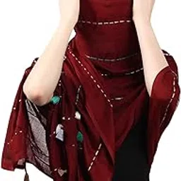 cutie pie accessories Long Stole Scarf, Rayon Plain Weave, Hand Work, Double-Sided Fundana-picture-38