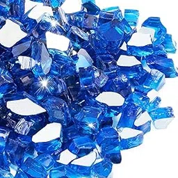 Nupick 20 Pound Fire Glass, 1/2 Inch Reflective Fire Glass, Fit with Fire Pit Glass and Fireplace Glass, Blue-picture-12