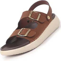 fausto Men Open Toe Double Strap Stitched Waterproof Sandals with Back Support|Soft Cushioned Insole|Summer Slip-On Slipper|Perfect For Monsoon Rainy Season-picture-19