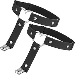 pmeixcy Garter Belt, Leg Harness, 2Pcs Adjustable Thigh Garter with Metal Decor, Faux Leather Strap, 17 * 2cm, for Women, Dating, Parties, Stockings & Garters White-picture-42