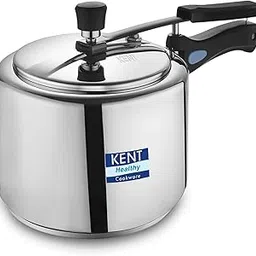 KENT Stainless Steel 2 Litre Pressure Cooker with SS Inner Lid | 4.66mm Heavy Encapsulated Bottom | Injection Moduled Handles For Durability | Lead Free Safety Valve | Suitable For Induction Cooktop image 1