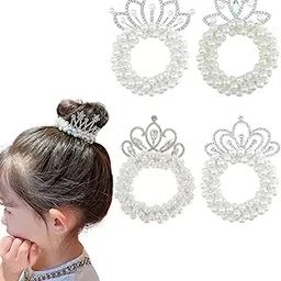 Princess Crown Pearl Hair Accessories for Kids Girls, 4 Pack Hair Bands with Elegant Design, Perfect for Birthday Parties, Weddings, School Events and Special Occasions-image-5