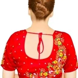 Embroidery Flower Motif Saree Blouse for Women-picture-17