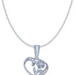 p.c. chandra jewellers 14k (585) White Gold and Diamond Pendant for Women-picture-36