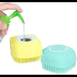 Silicone Massage Bath Brush Hair Scalp & Body Cleaner | Water Green Shampoo and Soap Dispensing Massaging Bath Brush | Bathing Tool | Brushes for Babies, Kids, Women, Men and Pets-picture-31