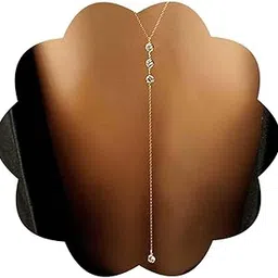 rvm jewels Dainty Back Necklaces Rhinestone Gold Body Chains Backdrop Tassel Necklace Wedding Body Bridal Jewelry for Women-picture-40