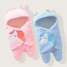 BRANDONN Baby Bedding Set Combo Pack of Gift Set of Hooded Wearable Cot Bedding Set Pack of 2 (0-6 Months)-image-3